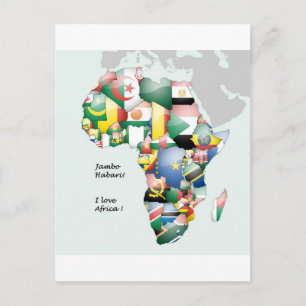 Jambo Habari Afrika ! Ich liebe Afrika Postkarte