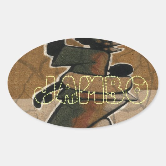 Jambo Habari Hakuna Matata. Ovaler Aufkleber (Vorderseite)