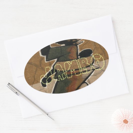 Jambo Habari Hakuna Matata. Ovaler Aufkleber (Umschlag)