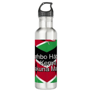 Jambo Habari! Kenya Hakuna Matata Art Design Edelstahlflasche