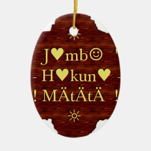 Jambo Hakuna Matata: African Art Print/Graphic Keramik Ornament (Vorne)