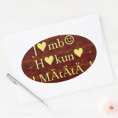 Jambo Hakuna Matata: African Art Print/Graphic Ovaler Aufkleber (Umschlag)