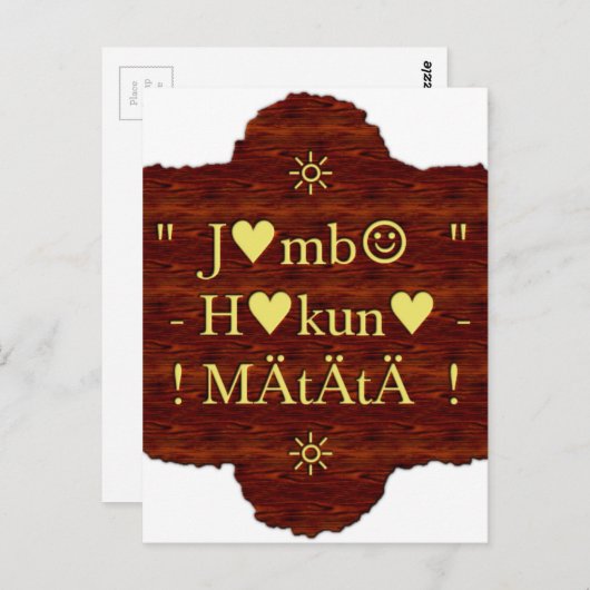 Jambo Hakuna Matata: African Art Print/Graphic Postkarte (Vorne/Hinten)