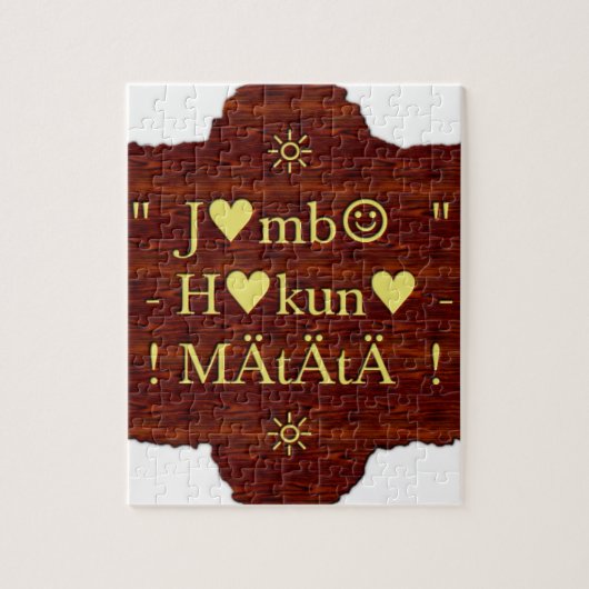 Jambo Hakuna Matata: African Art Print/Graphic Puzzle (Vertikal)