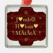 Jambo Hakuna Matata: African Art Print/Graphic Silbernes Ornament (Vorne)