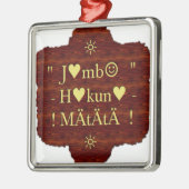 Jambo Hakuna Matata: African Art Print/Graphic Silbernes Ornament (Links)