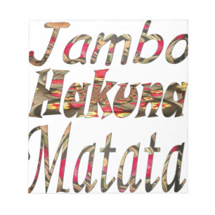 Jambo Hakuna Matata African Vintag Art Print Notizblock