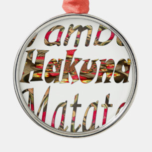 Jambo Hakuna Matata African Vintag Art Print Ornament Aus Metall