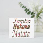 Jambo Hakuna Matata African Vintag Art Print Postkarte (Stehend Vorderseite)