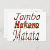 Jambo Hakuna Matata African Vintag Art Print Postkarte (Vorne/Hinten)