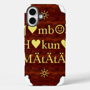 Jambo Hakuna Matata: Afrikanischer Kunstdruck/Graf iPhone 16 Plus Hülle