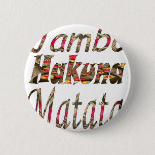 Jambo Hakuna Matata Afrikanischer Vintage-Kunstpri Button