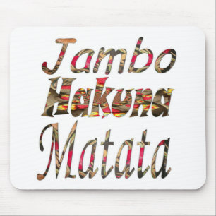 Jambo Hakuna Matata Afrikanischer Vintage-Kunstpri Mousepad