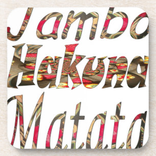 Jambo Hakuna Matata Afrikanischer Vintage-Kunstpri Untersetzer