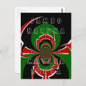 Jambo HAKUNA MATATA Kenya Black Red Green Fla Art Postkarte (Vorne/Hinten)