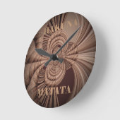 Jambo Hakuna Matata Kenya Giraffe Safari Woven Runde Wanduhr (Winkel)