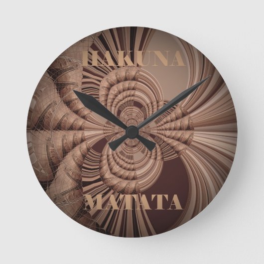 Jambo Hakuna Matata Kenya Giraffe Safari Woven Runde Wanduhr (Vorderseite)