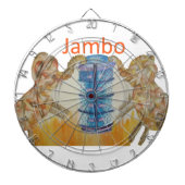 Jambo Jumbo Afrikanische Kinder Elefanten Kunstdru Dartscheibe (vorne)