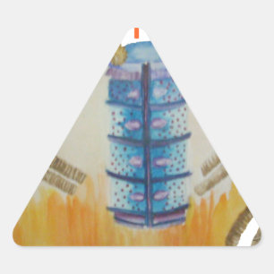 Jambo Jumbo Afrikanische Kinder Elefanten Kunstdru Dreieckiger Aufkleber