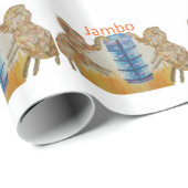 Jambo Jumbo Afrikanische Kinder Elefanten Kunstdru Geschenkpapier (Rolleneckpunkt)