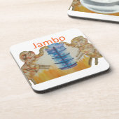 Jambo Jumbo Afrikanische Kinder Elefanten Kunstdru Getränkeuntersetzer (Linke Seite)