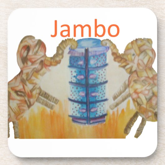 Jambo Jumbo Afrikanische Kinder Elefanten Kunstdru Getränkeuntersetzer (Vorderseite)