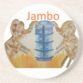 Jambo Jumbo Afrikanische Kinder Elefanten Kunstdru Getränkeuntersetzer (Vorne)