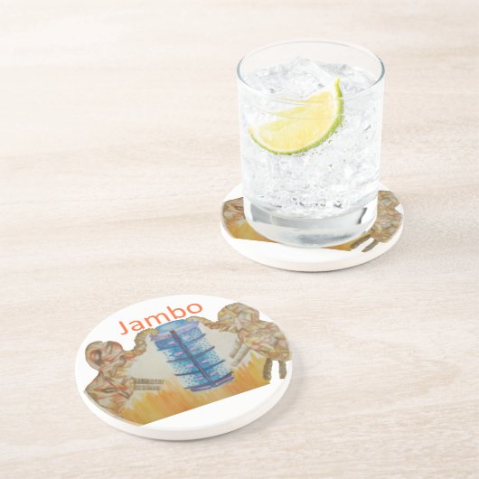 Jambo Jumbo Afrikanische Kinder Elefanten Kunstdru Getränkeuntersetzer (Seite)