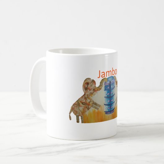 Jambo Jumbo Afrikanische Kinder Elefanten Kunstdru Kaffeetasse (Vorderseite Links)