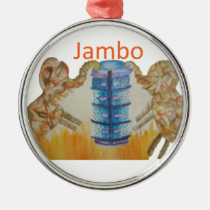 Jambo Jumbo Afrikanische Kinder Elefanten Kunstdru Ornament Aus Metall