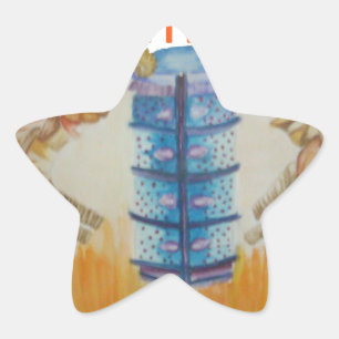 Jambo Jumbo Afrikanische Kinder Elefanten Kunstdru Stern-Aufkleber