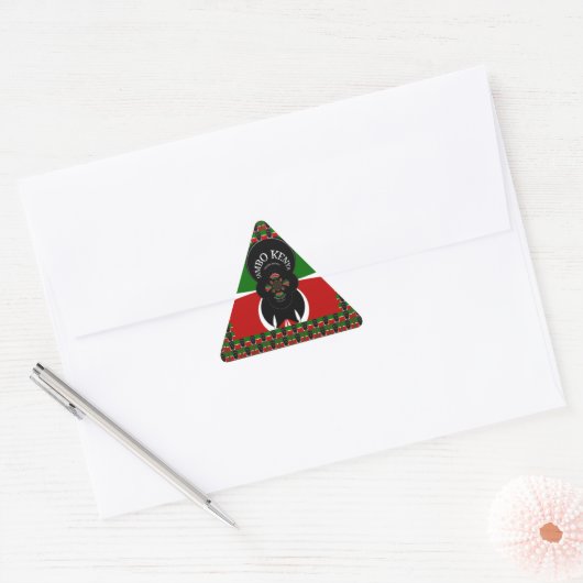 Jambo Kenya Art Print Dreieckiger Aufkleber (Umschlag)