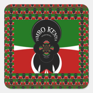 Jambo Kenya Art Print Quadratischer Aufkleber