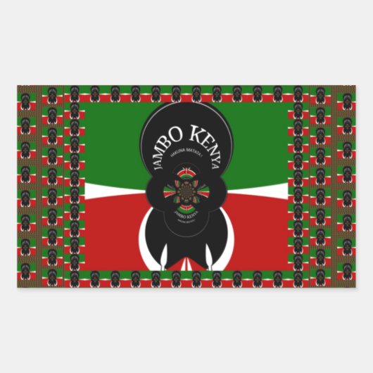 Jambo Kenya Art Print Rechteckiger Aufkleber (Vorderseite)