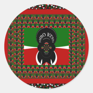 Jambo Kenya Art Print Runder Aufkleber