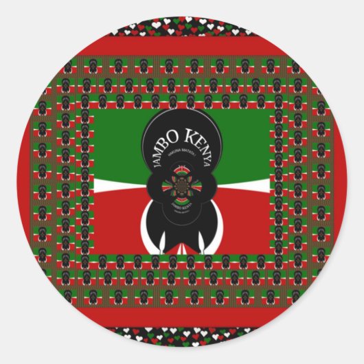 Jambo Kenya Art Print Runder Aufkleber (Vorderseite)