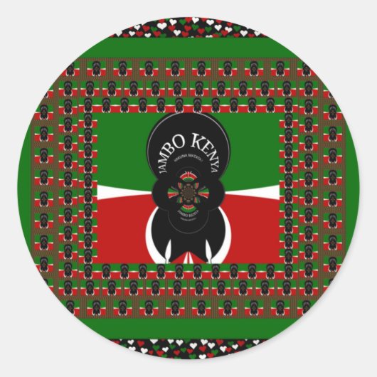 Jambo Kenya Art Print Runder Aufkleber (Vorderseite)