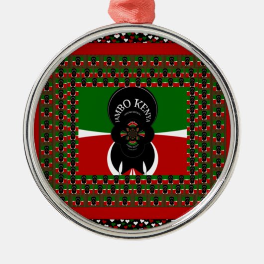 Jambo Kenya Art Print Silbernes Ornament (Vorne)