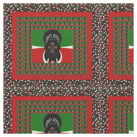Jambo Kenya Black Red Green Flag Colors Stoff (Nahaufnahme)