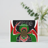 Jambo Kenya BLACK RED GREEN GRAPHICS HAKUNA MATATA Postkarte (Stehend Vorderseite)