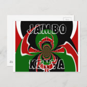 Jambo Kenya BLACK RED GREEN GRAPHICS HAKUNA MATATA Postkarte (Vorne/Hinten)