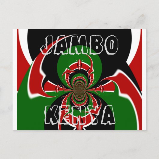 Jambo Kenya BLACK RED GREEN GRAPHICS HAKUNA MATATA Postkarte (Vorderseite)