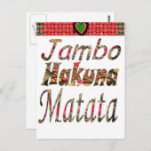 Jambo Kenya! Hakuna Matata Postkarte (Vorne/Hinten)