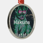 Jambo-Löwe-Hakuna-Matata Silbernes Ornament (Rechts)