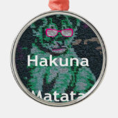Jambo-Löwe-Hakuna-Matata Silbernes Ornament (Vorne)