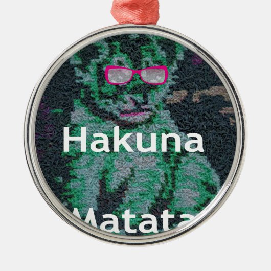 Jambo-Löwe-Hakuna-Matata Silbernes Ornament (Vorne)