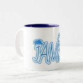 Jambo Suahelihallo Blau Zweifarbige Tasse (Vorderseite Links)