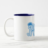 Jambo Suahelihallo Blau Zweifarbige Tasse (Links)