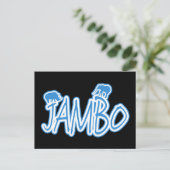 Jambo swahili Hallo blau Postkarte (Stehend Vorderseite)