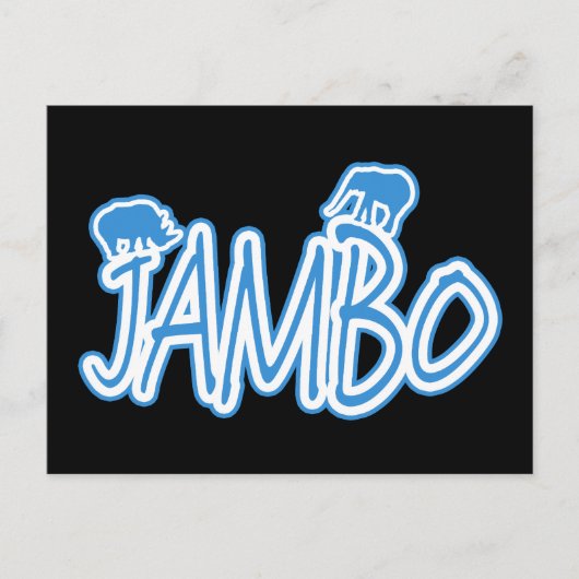 Jambo swahili Hallo blau Postkarte (Vorderseite)